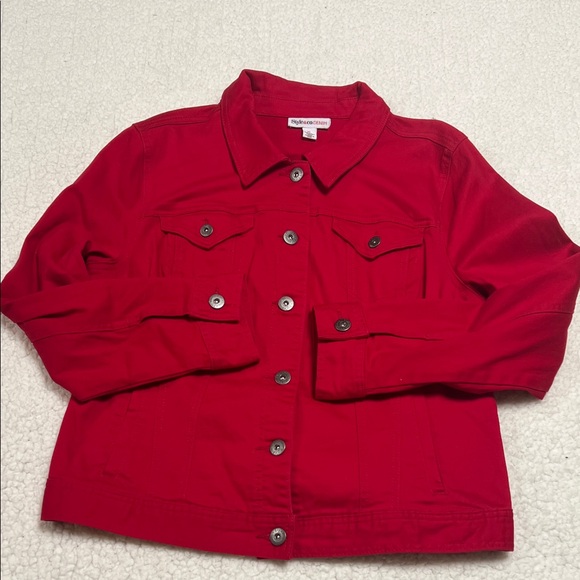 Style & Co. Jackets & Blazers - NWOT Style and Company Vibrant Red Denim/Twill Jacket XL